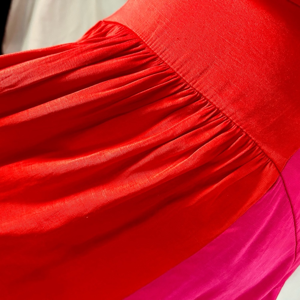Petal & Pup Pink, Orange Colorblock Crop Top & Maxi Hi-Lo Skirt Set, Size 8 - Picture 4 of 16